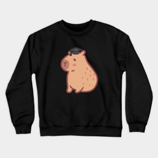 cute capybara wearing a graduation cap Crewneck Sweatshirt